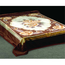 royal design print & carved cheap polyester blanket